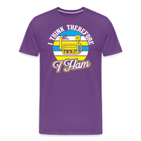 Load image into Gallery viewer, Cognitive Callsigns: &#39;I Think, Therefore I Ham&#39; - Men&#39;s Premium T-Shirt - purple
