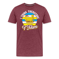 Load image into Gallery viewer, Cognitive Callsigns: &#39;I Think, Therefore I Ham&#39; - Men&#39;s Premium T-Shirt - heather burgundy
