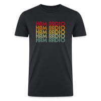Load image into Gallery viewer, Retro Radiowaves: &#39;Ham Radio&#39; - Men’s Tri-Blend Organic T-Shirt - heather black
