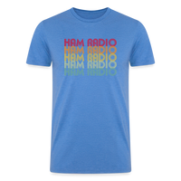 Load image into Gallery viewer, Retro Radiowaves: &#39;Ham Radio&#39; - Men’s Tri-Blend Organic T-Shirt -  heather blue
