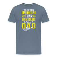 Load image into Gallery viewer, Father&#39;s Frequencies: &#39;The Only Thing I Love More Than Ham Radio is Being a Dad&#39; - Men&#39;s Premium T-Shirt - steel blue
