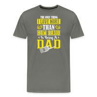 Load image into Gallery viewer, Father&#39;s Frequencies: &#39;The Only Thing I Love More Than Ham Radio is Being a Dad&#39; - Men&#39;s Premium T-Shirt - asphalt gray
