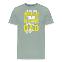 Load image into Gallery viewer, Father&#39;s Frequencies: &#39;The Only Thing I Love More Than Ham Radio is Being a Dad&#39; - Men&#39;s Premium T-Shirt - steel green

