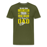 Load image into Gallery viewer, Father&#39;s Frequencies: &#39;The Only Thing I Love More Than Ham Radio is Being a Dad&#39; - Men&#39;s Premium T-Shirt - olive green
