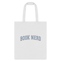 Load image into Gallery viewer, Book Nerd: Literary Themed Tote Bag for Avid Readers - white
