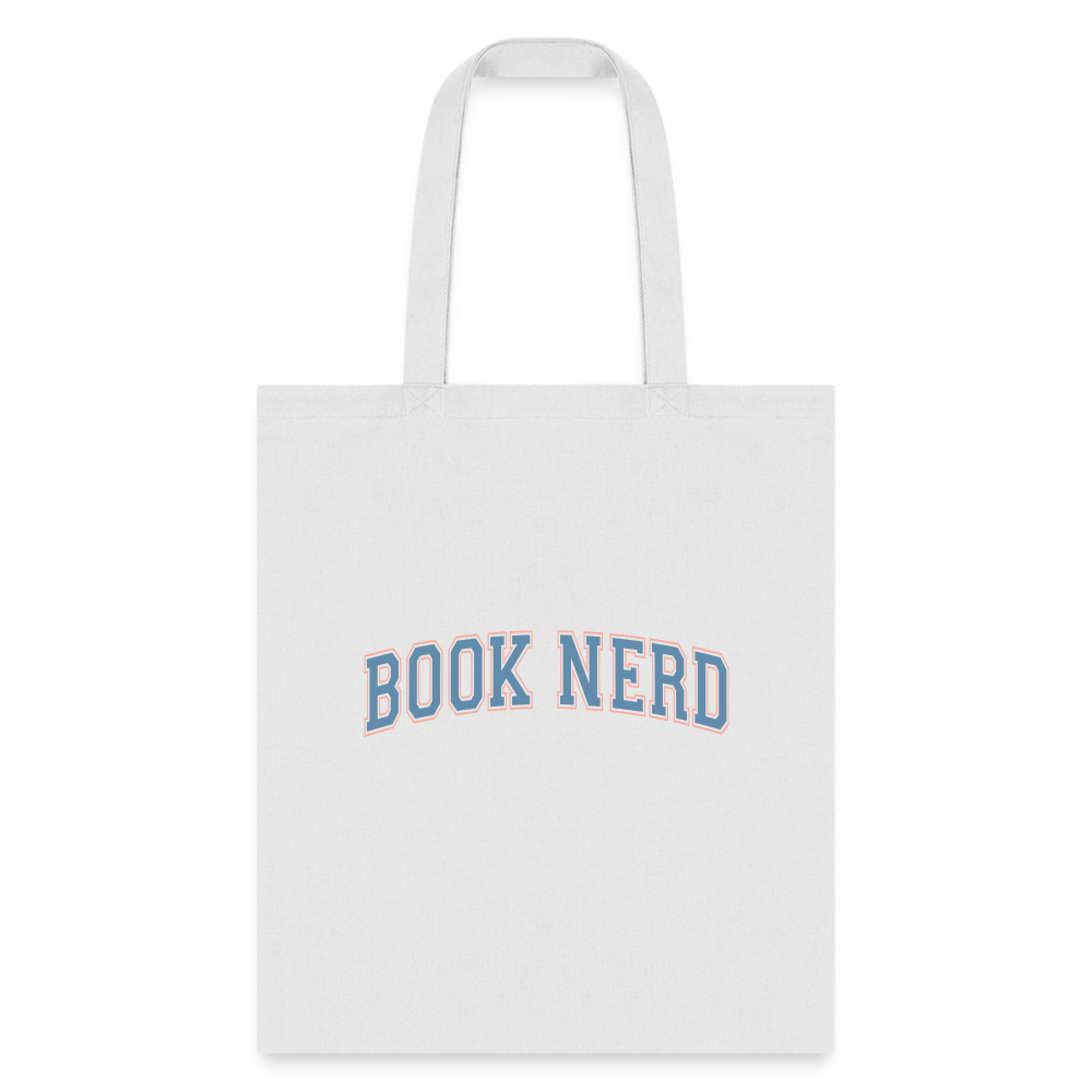 Book Nerd: Literary Themed Tote Bag for Avid Readers - white