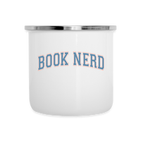 Load image into Gallery viewer, Book Nerd: Stainless Steel Enamel Camper Mug for Literature Lovers - white
