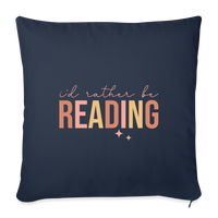 Load image into Gallery viewer, I&#39;d Rather Be Reading: Throw Pillow Cover for Bibliophiles - navy
