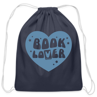 Load image into Gallery viewer, Book Lover: Cotton Drawstring Bag for Literature Enthusiasts - navy
