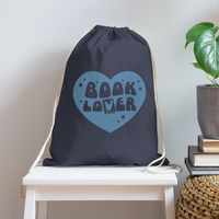 Load image into Gallery viewer, Book Lover: Cotton Drawstring Bag for Literature Enthusiasts - navy

