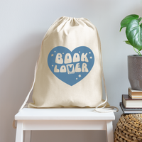 Load image into Gallery viewer, Book Lover: Cotton Drawstring Bag for Literature Enthusiasts - natural
