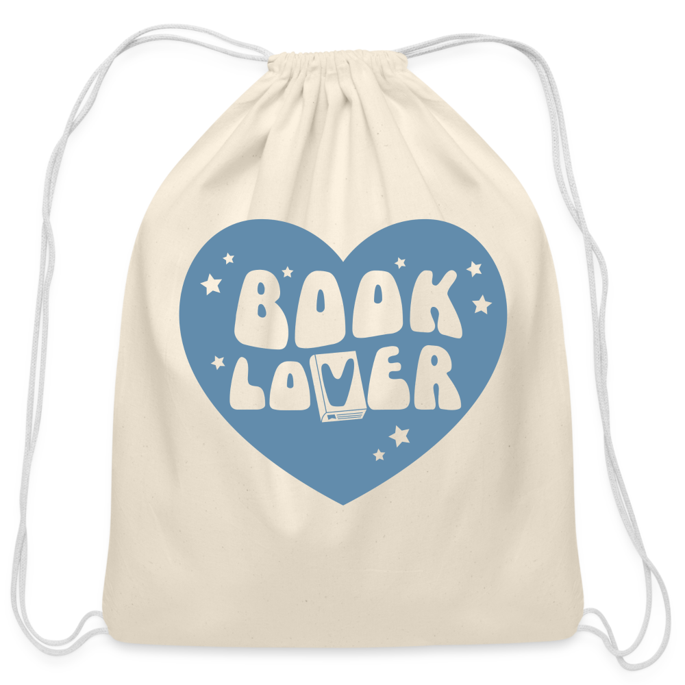 Book Lover: Cotton Drawstring Bag for Literature Enthusiasts - natural