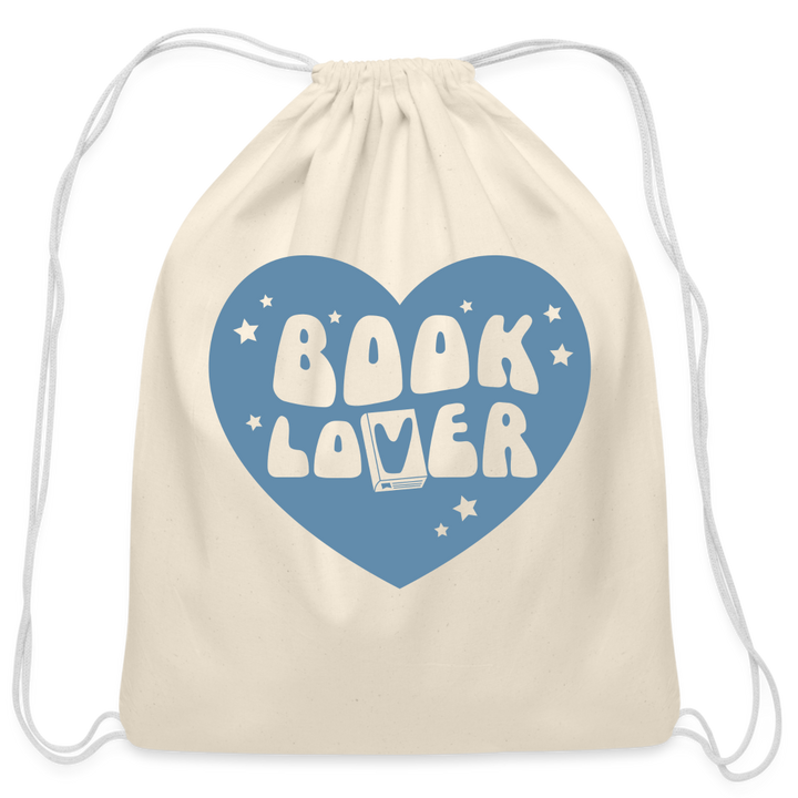 Book Lover: Cotton Drawstring Bag for Literature Enthusiasts - natural
