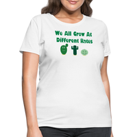 Load image into Gallery viewer, “We All Grow At Different Rates-Cactus”-Women&#39;s T-Shirt - white
