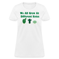 Load image into Gallery viewer, “We All Grow At Different Rates-Cactus”-Women&#39;s T-Shirt - white
