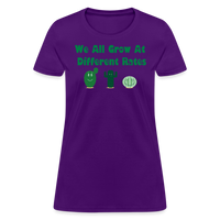 Load image into Gallery viewer, “We All Grow At Different Rates-Cactus”-Women&#39;s T-Shirt - purple
