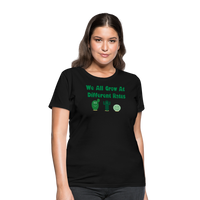 Load image into Gallery viewer, “We All Grow At Different Rates-Cactus”-Women&#39;s T-Shirt - black
