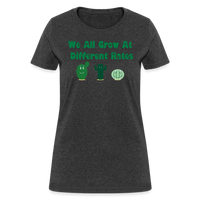 Load image into Gallery viewer, “We All Grow At Different Rates-Cactus”-Women&#39;s T-Shirt - heather black
