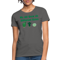 Load image into Gallery viewer, “We All Grow At Different Rates-Cactus”-Women&#39;s T-Shirt - charcoal
