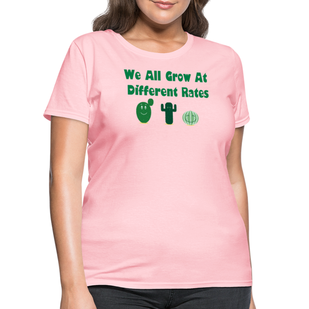 “We All Grow At Different Rates-Cactus”-Women's T-Shirt - pink