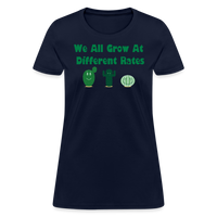 Load image into Gallery viewer, “We All Grow At Different Rates-Cactus”-Women&#39;s T-Shirt - navy

