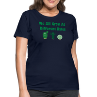 Load image into Gallery viewer, “We All Grow At Different Rates-Cactus”-Women&#39;s T-Shirt - navy
