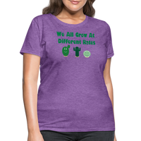 Load image into Gallery viewer, “We All Grow At Different Rates-Cactus”-Women&#39;s T-Shirt - purple heather
