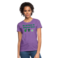 Load image into Gallery viewer, “We All Grow At Different Rates-Cactus”-Women&#39;s T-Shirt - purple heather
