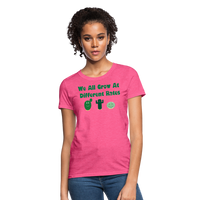 Load image into Gallery viewer, “We All Grow At Different Rates-Cactus”-Women&#39;s T-Shirt - heather pink
