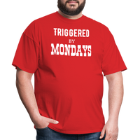 Load image into Gallery viewer, “Triggered By Mondays”-Unisex Classic T-Shirt - red
