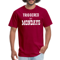 Load image into Gallery viewer, “Triggered By Mondays”-Unisex Classic T-Shirt - dark red
