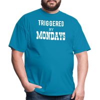 Load image into Gallery viewer, “Triggered By Mondays”-Unisex Classic T-Shirt - turquoise
