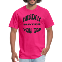 Load image into Gallery viewer, “Monday Hates You Too”=Unisex Classic T-Shirt - fuchsia

