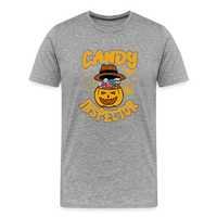 Load image into Gallery viewer, Men&#39;s Candy Inspector Tee: The Official Uniform of Halloween Sweet Tooths - heather gray
