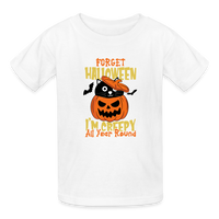 Load image into Gallery viewer, Forget Halloween, I'm Creepy All Year: The Ultimate Hanes Youth Tagless Tee for Spooky Kids 365 Days a Year - white
