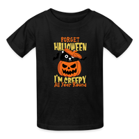 Load image into Gallery viewer, Forget Halloween, I'm Creepy All Year: The Ultimate Hanes Youth Tagless Tee for Spooky Kids 365 Days a Year - black
