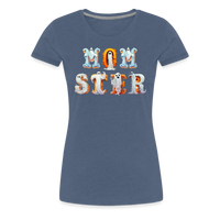 Load image into Gallery viewer, Women&#39;s &#39;Momster&#39; Premium Tee: Unleash Your Inner Momma Ghoul this Halloween - heather blue
