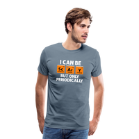 Load image into Gallery viewer, Men&#39;s &#39;I Can Be Sc-Ar-Y, But Only Periodically&#39; Premium Tee: Merge Spookiness with Science This Halloween - steel blue
