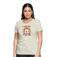 Load image into Gallery viewer, Women&#39;s &#39;I Ghost People All Year Round&#39; Premium Tee: The Ultimate Shirt for Selective Socialites - heather oatmeal
