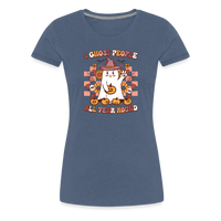 Load image into Gallery viewer, Women&#39;s &#39;I Ghost People All Year Round&#39; Premium Tee: The Ultimate Shirt for Selective Socialites - heather blue
