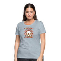 Load image into Gallery viewer, Women&#39;s &#39;I Ghost People All Year Round&#39; Premium Tee: The Ultimate Shirt for Selective Socialites - heather ice blue
