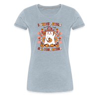 Load image into Gallery viewer, Women&#39;s &#39;I Ghost People All Year Round&#39; Premium Tee: The Ultimate Shirt for Selective Socialites - heather ice blue
