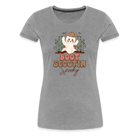 Load image into Gallery viewer, Women&#39;s &#39;Boot Scootin&#39; Spooky&#39; Premium Tee: Where Country Charm Meets Halloween Spirit - heather gray
