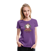 Load image into Gallery viewer, Women&#39;s &#39;Boot Scootin&#39; Spooky&#39; Premium Tee: Where Country Charm Meets Halloween Spirit - purple

