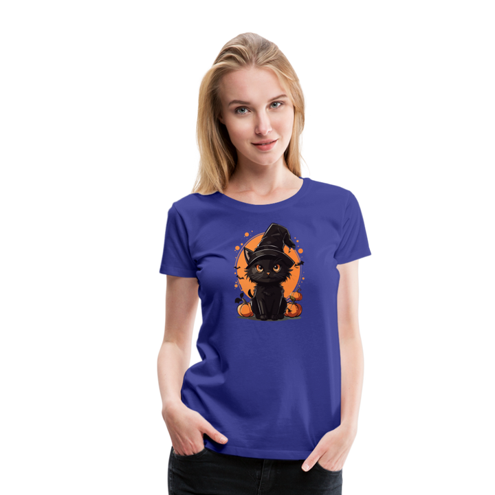 Women's 'Frightful Feline' Tee - royal blue