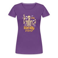 Load image into Gallery viewer, Women&#39;s &#39;OMG, I&#39;m Like Literally Dead&#39; Premium Tee: The Ultimate Blend of Drama and Spookiness for the Modern Woman - purple

