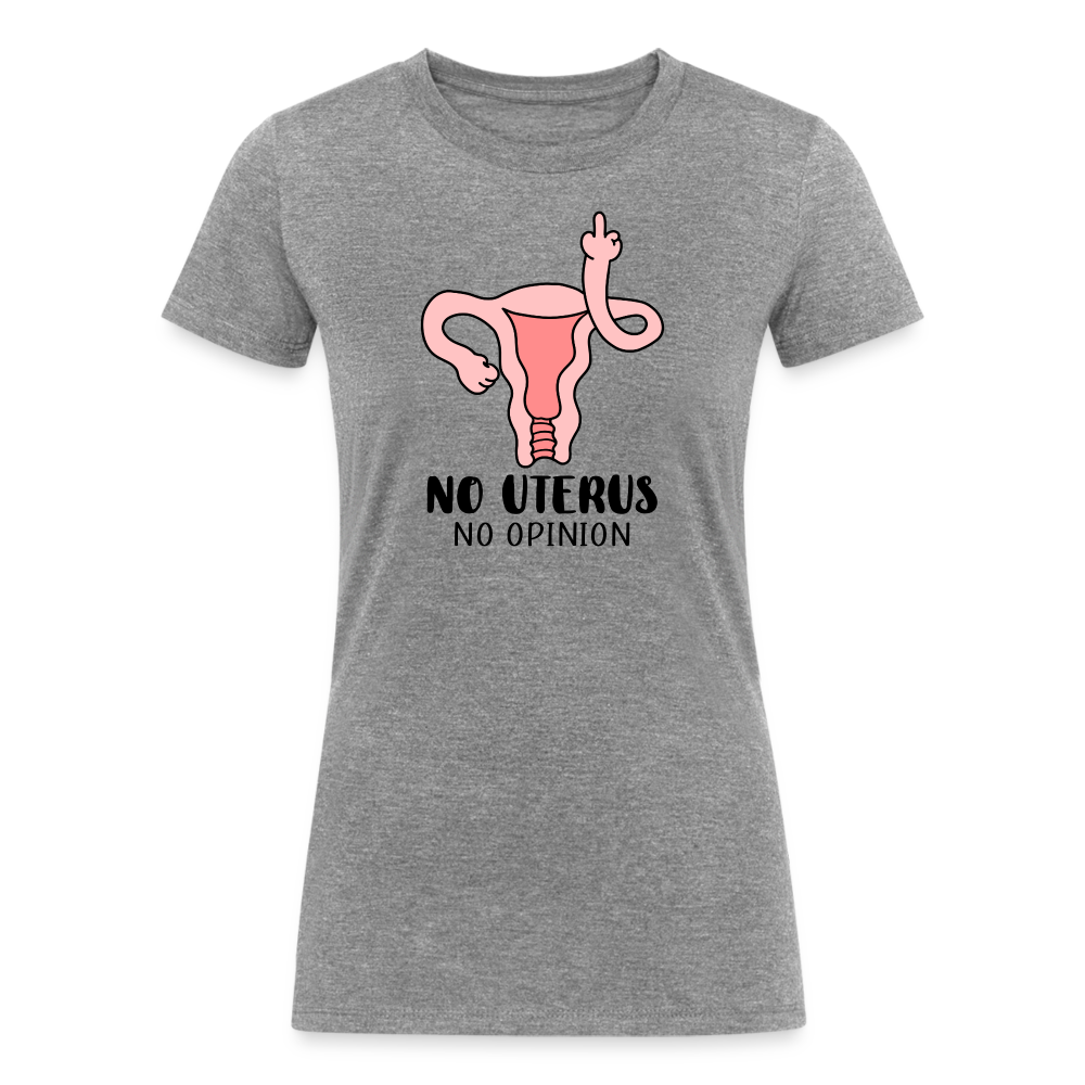 Women's 'No Uterus, No Opinion' Tri-Blend Tee: A Sassy Statement for Feminist Fashion - heather gray