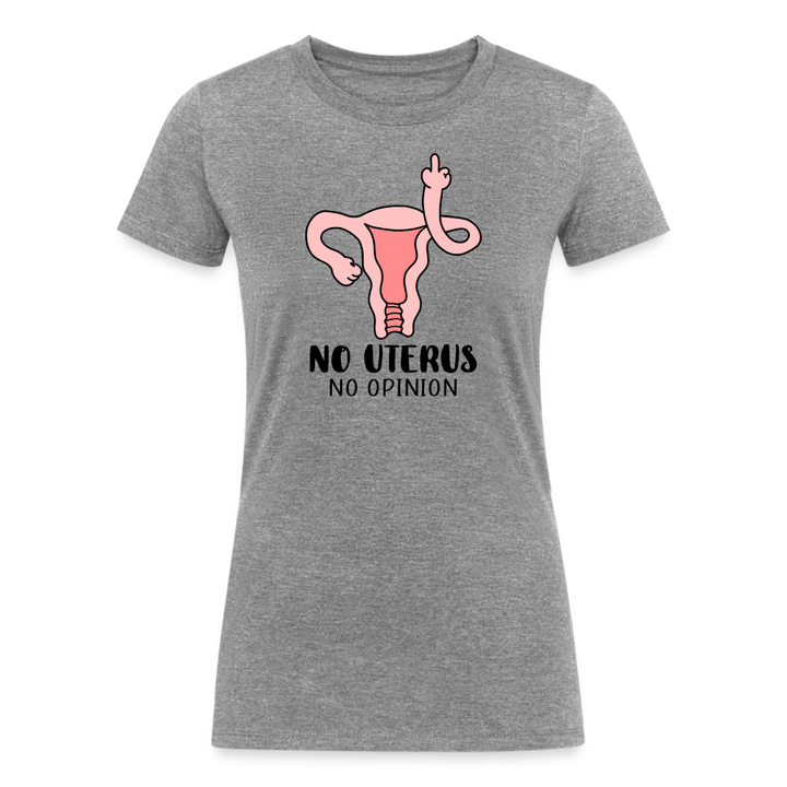 Women's 'No Uterus, No Opinion' Tri-Blend Tee: A Sassy Statement for Feminist Fashion - heather gray
