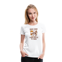 Load image into Gallery viewer, Women&#39;s &#39;Hocus Pocus, I Need Coffee to Focus&#39; Premium Tee: For Caffeine-Infused Magic Moments - white
