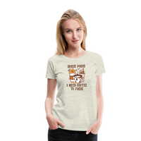 Load image into Gallery viewer, Women&#39;s &#39;Hocus Pocus, I Need Coffee to Focus&#39; Premium Tee: For Caffeine-Infused Magic Moments - heather oatmeal
